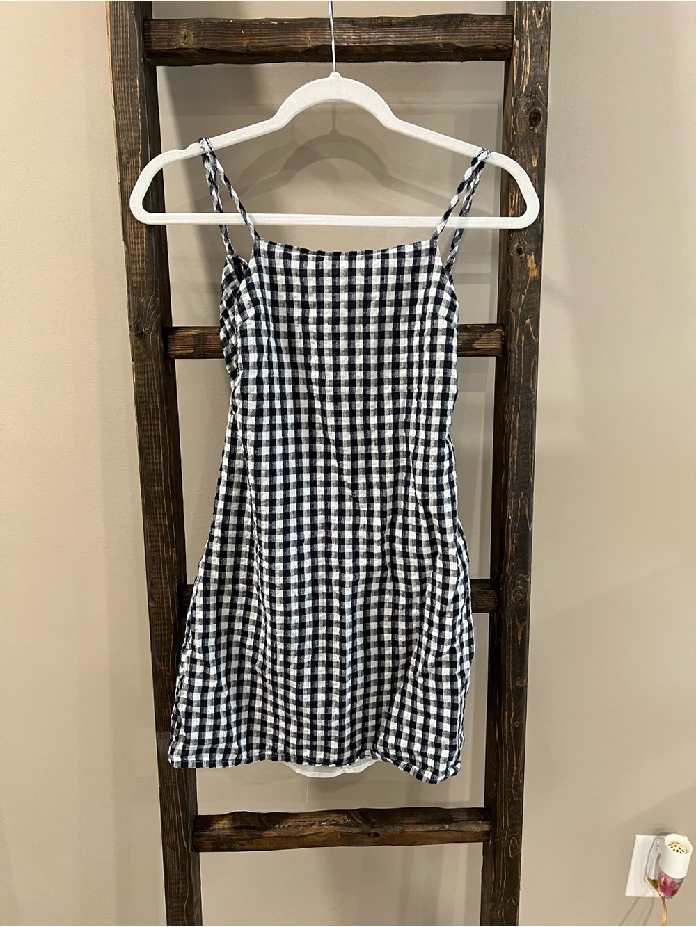 American Eagle Navy & White Gingham Dress